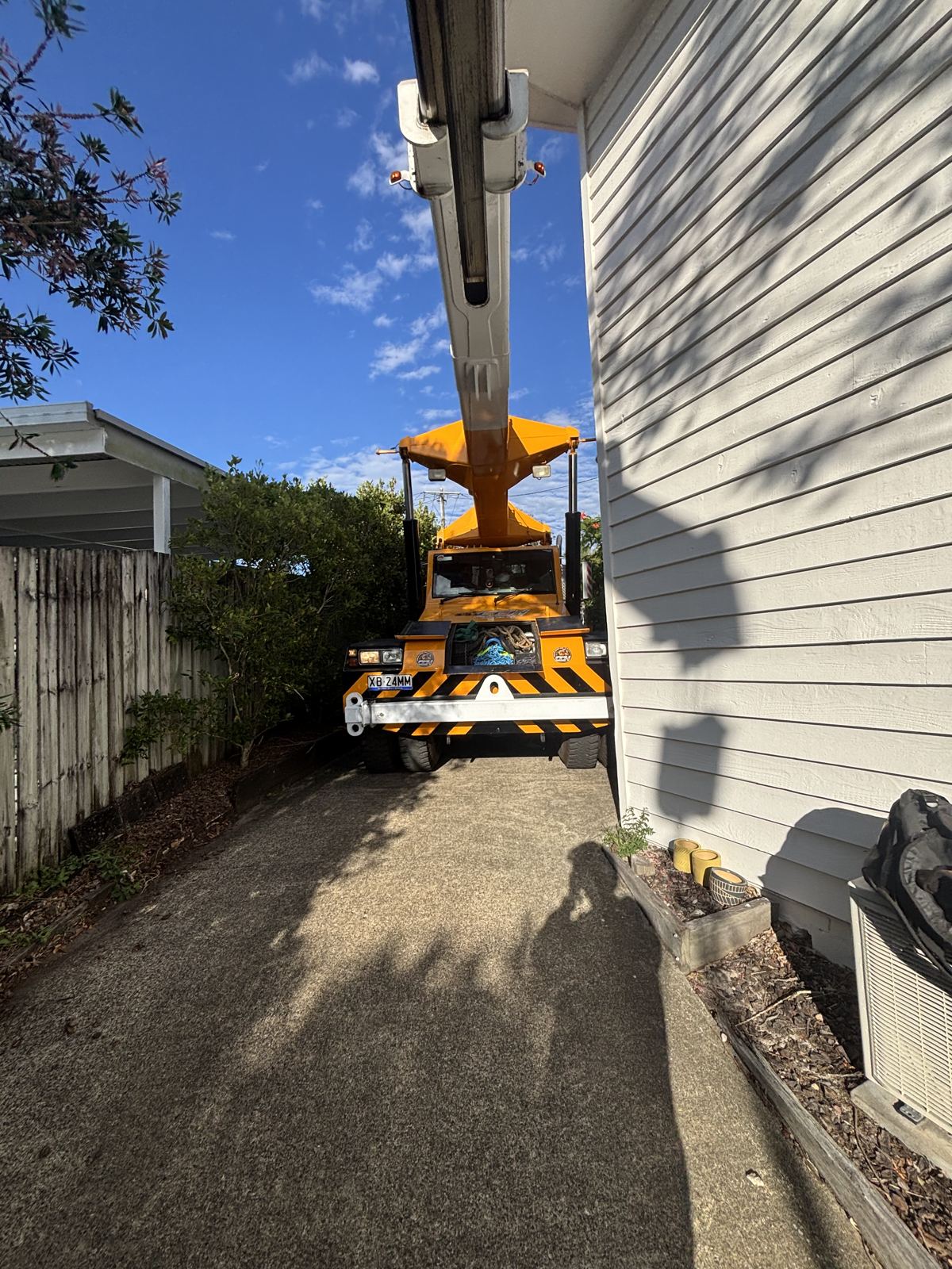 Summit Tree Services chipper truck on site
